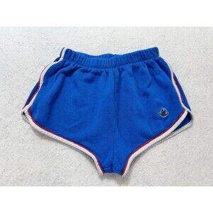 Vintage 70s Dove Running Shorts Blue Red White S/XS Made in USA Sprinter Track